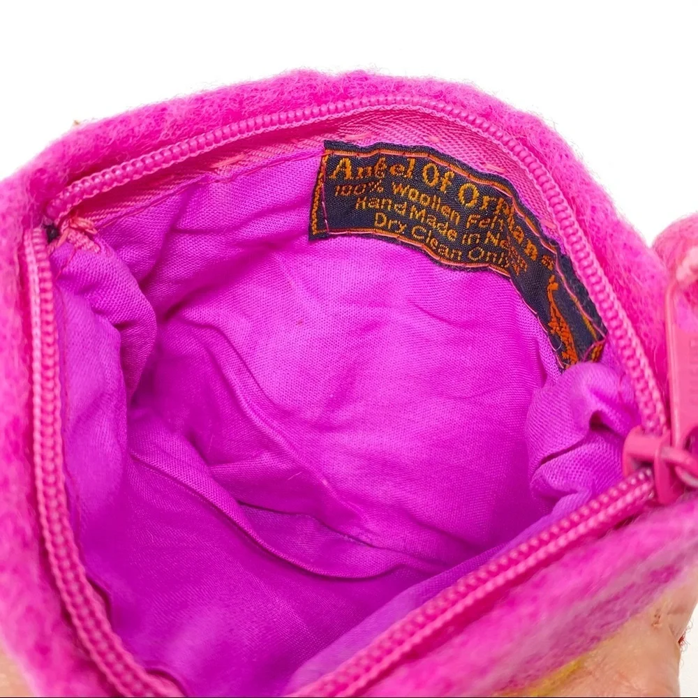 Felted Wool Hand Made Nepal Zipper Pouch🔥 - Picture 7 of 8